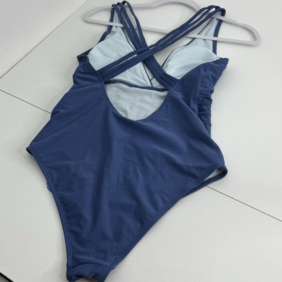 Cupshe Swimsuit Plunge Blue Size Medium  Women's New Tummy Control - Picture 5 of 6